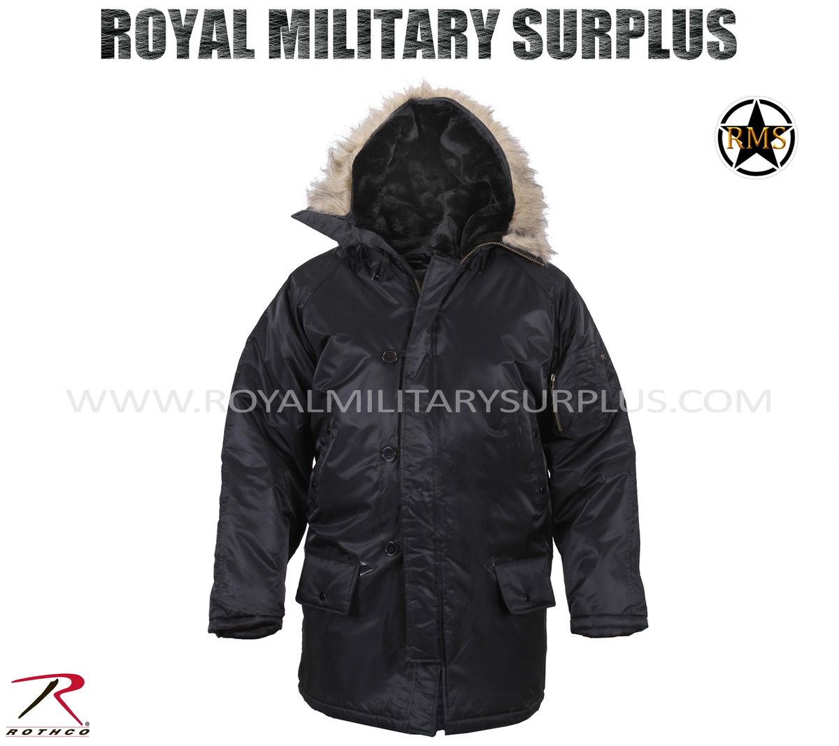Parka - N-3B Military Parka (Extreme Cold Weather) - BLACK Parka - N-3B Military Parka (Extreme Cold Weather) - BLACK